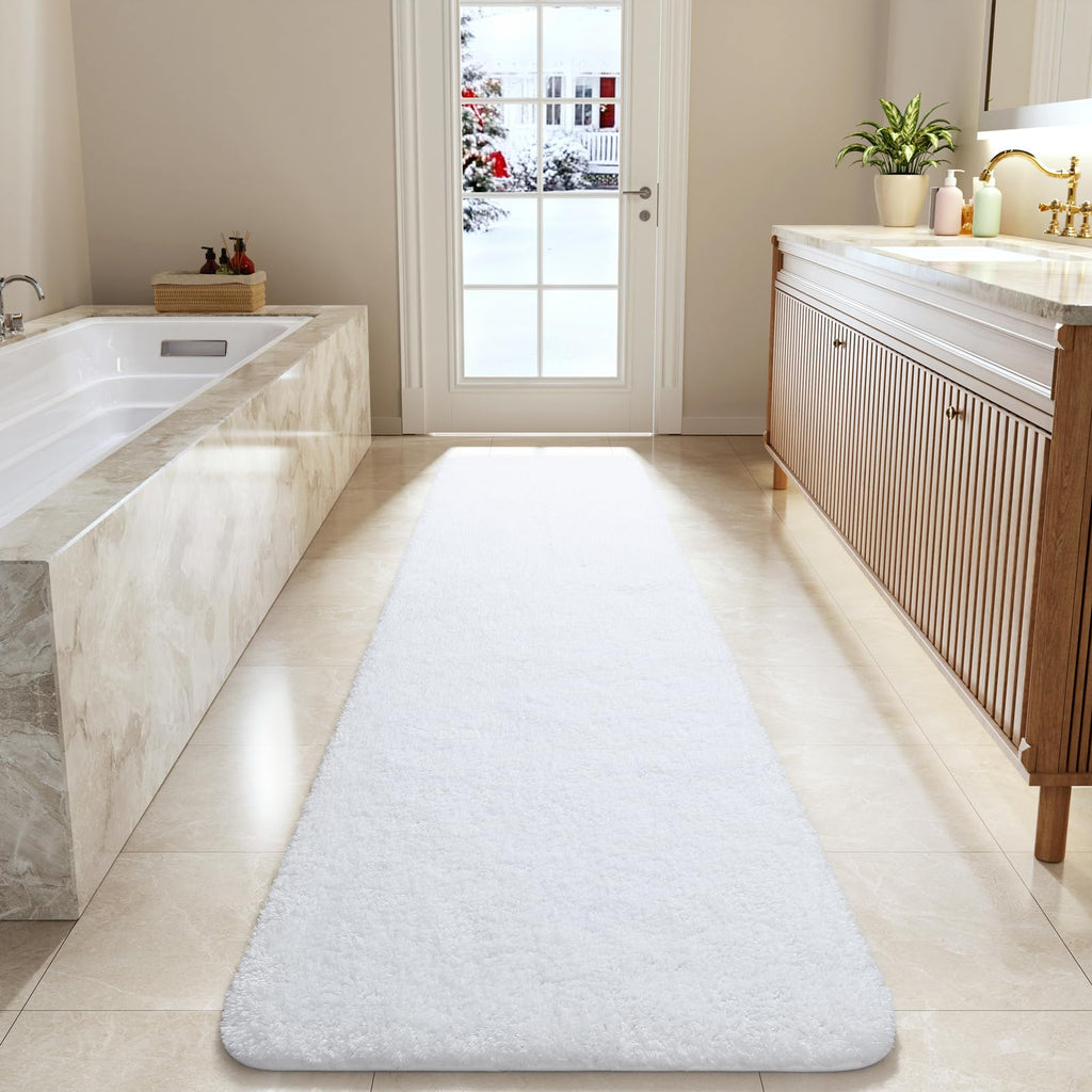 LOCHAS Bathroom Rug Runner 24x60 Inch, Bath Rugs Non Slip, Grey