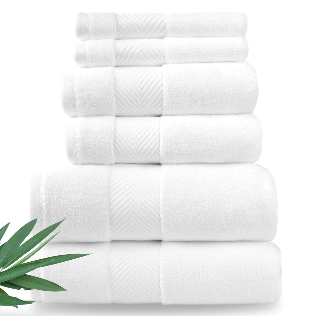 Luxury Viscose from Bamboo Bath Towels, Ultra Soft Set of 6, Eucalyptus