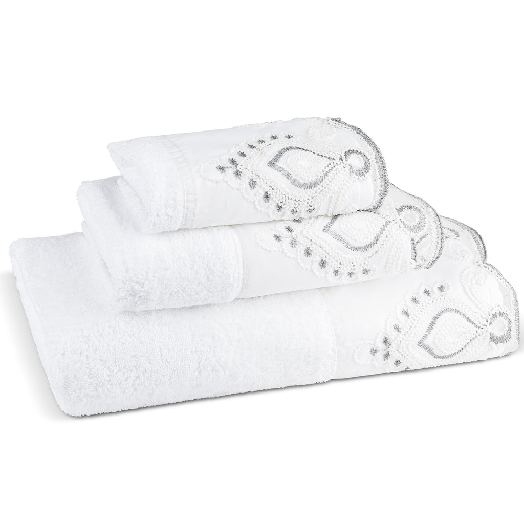 Zahari Home Spindle Modern Bathroom Towel Set - 3 Piece Bath, Hand, and Wash Towels - Classic Luxury Contemporary Decor - Beautiful Gold Unique Design Bath Ensemble