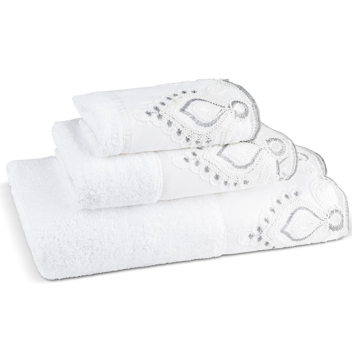 Zahari Home Spindle Modern Bathroom Towel Set - 3 Piece Bath, Hand, and Wash Towels - Classic Luxury Contemporary Decor - Beautiful Gold Unique Design Bath Ensemble