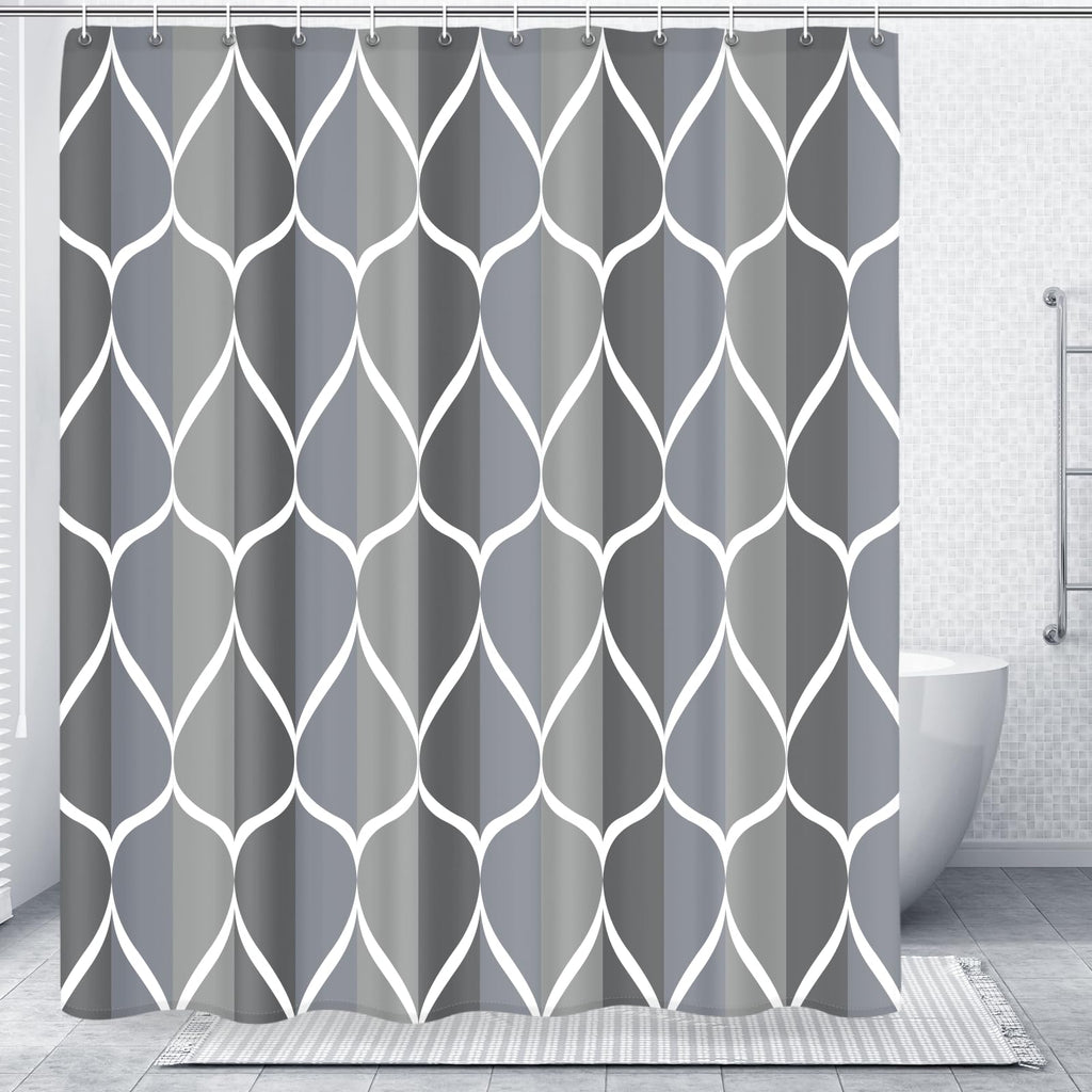 Gelbchu Grey Blend Geometric Shower Curtain for Bathroom, 72x72 Inch