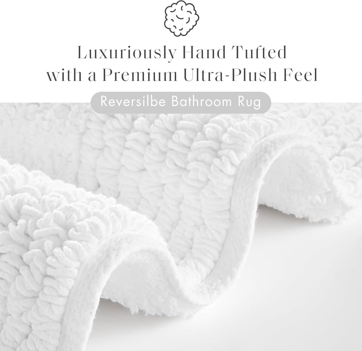 Madison Park Splendor Reversible 100% Cotton Bath Rug, 24 x 36, White