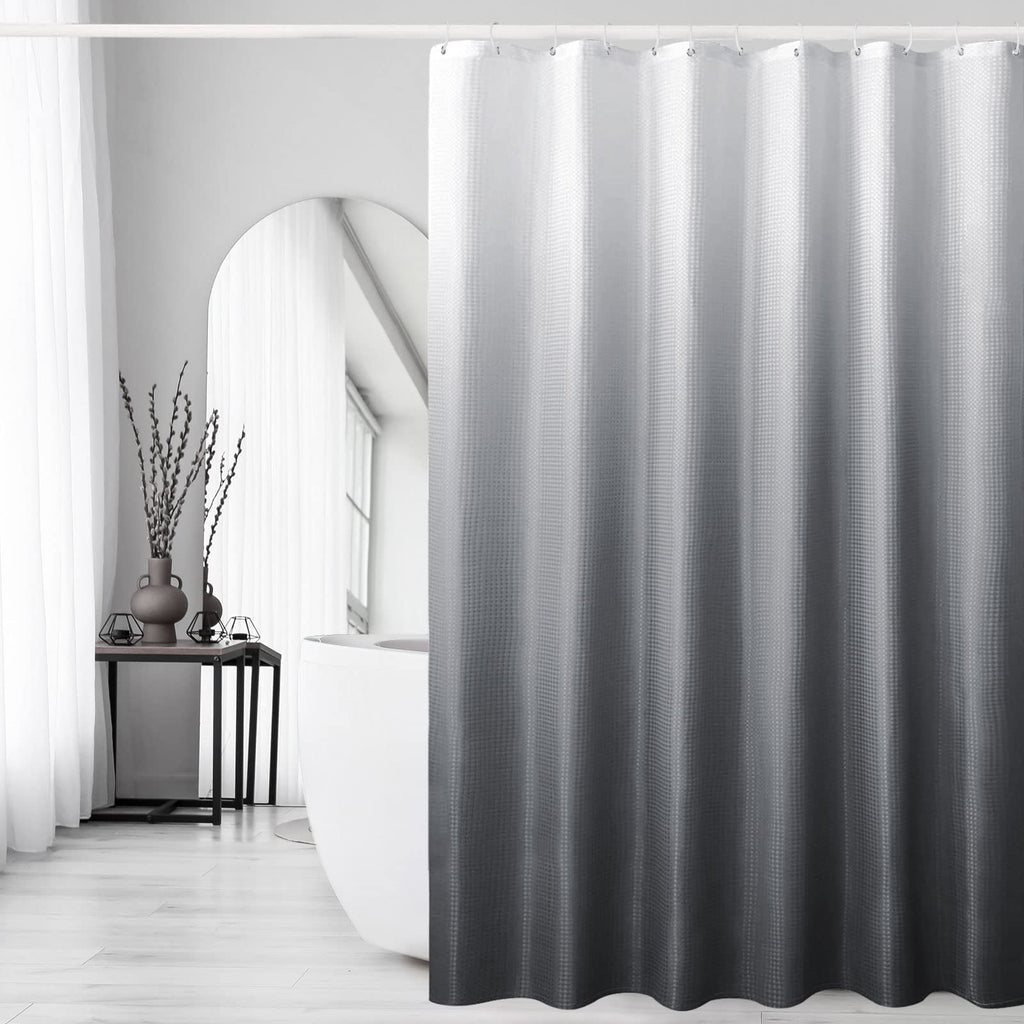 Gibelle Black Cloth-Textured Shower Curtain, Hotel Style, 72x72