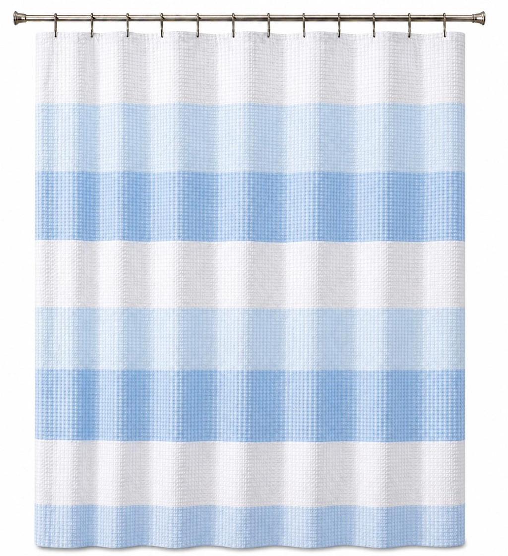Dainty Home Ombre Waffle Weave Shower Curtain 70 x 72 Blush Textured Fabric Shower Curtain, Hotel Style Waffle Weave Bathroom Curtain, Water Resistant Polyester Ombre Shower Curtain