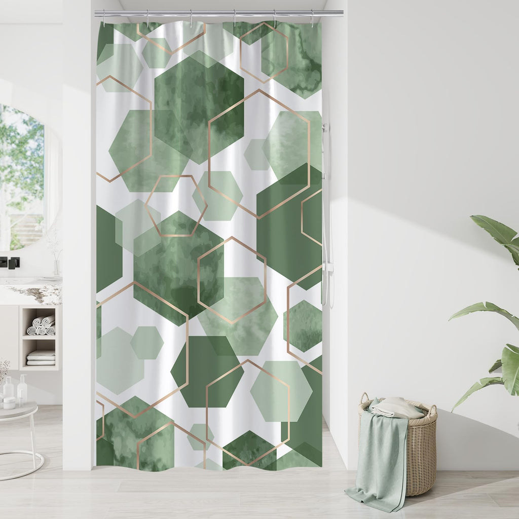 Litabel Brown Shower Curtain for Bathroom, Geometric Bathroom Decor 72x72