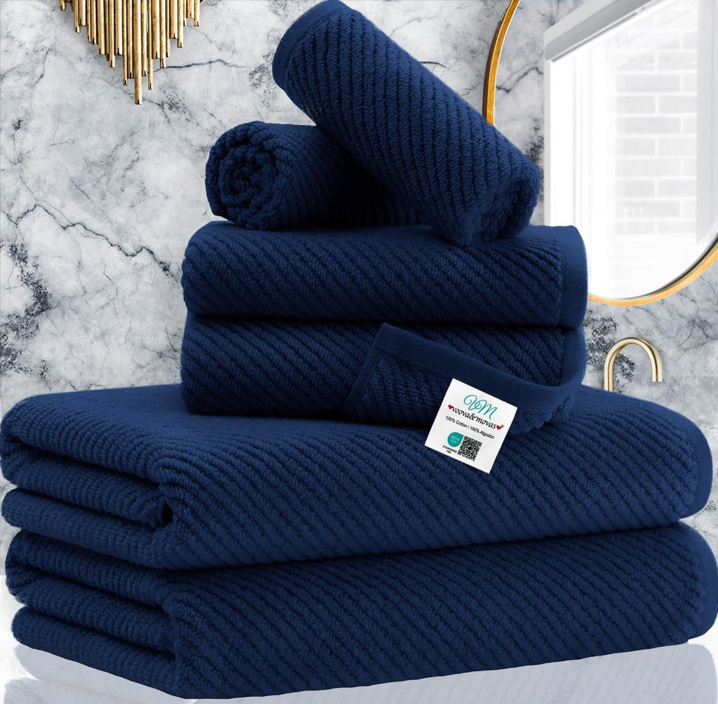 VOOVA & MOVAS Hand Towels for Barthroom, 18x28 in, Soft, Deep Turquoise