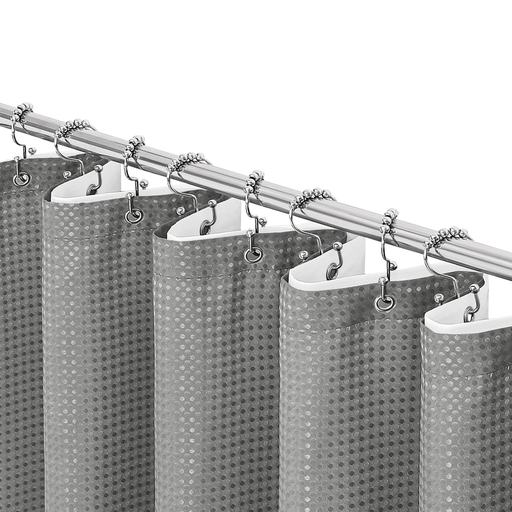 Gibelle Black Cloth-Textured Shower Curtain, Hotel Style, 72x72