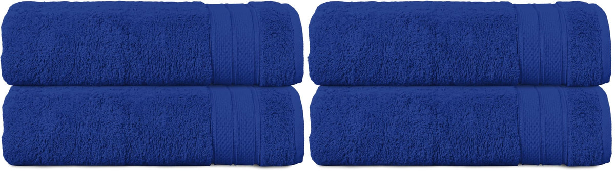 Elegant Comfort Luxury 6-Piece Towel Set, Premium Soft 100% Turkish Cotton, Three Line Popcorn Design 2 Bath Towels, 2 Hand Towels and 2 Washcloths Towel Set-Quick-Drying and Absorbent, Vibrant Orange
