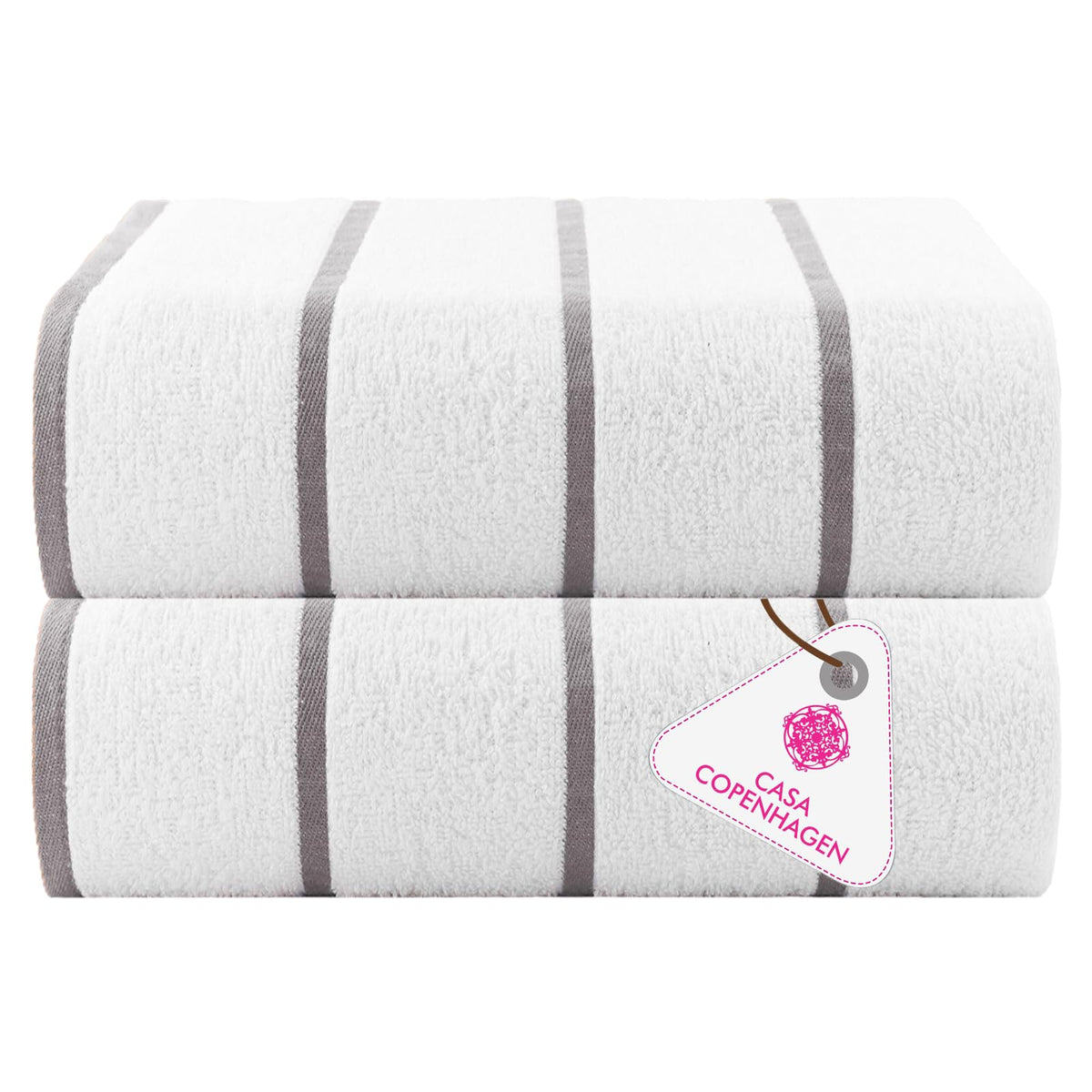 CASA COPENHAGEN 6pcs Bathroom Towel Gift Set, 600GSM, Dark Black
