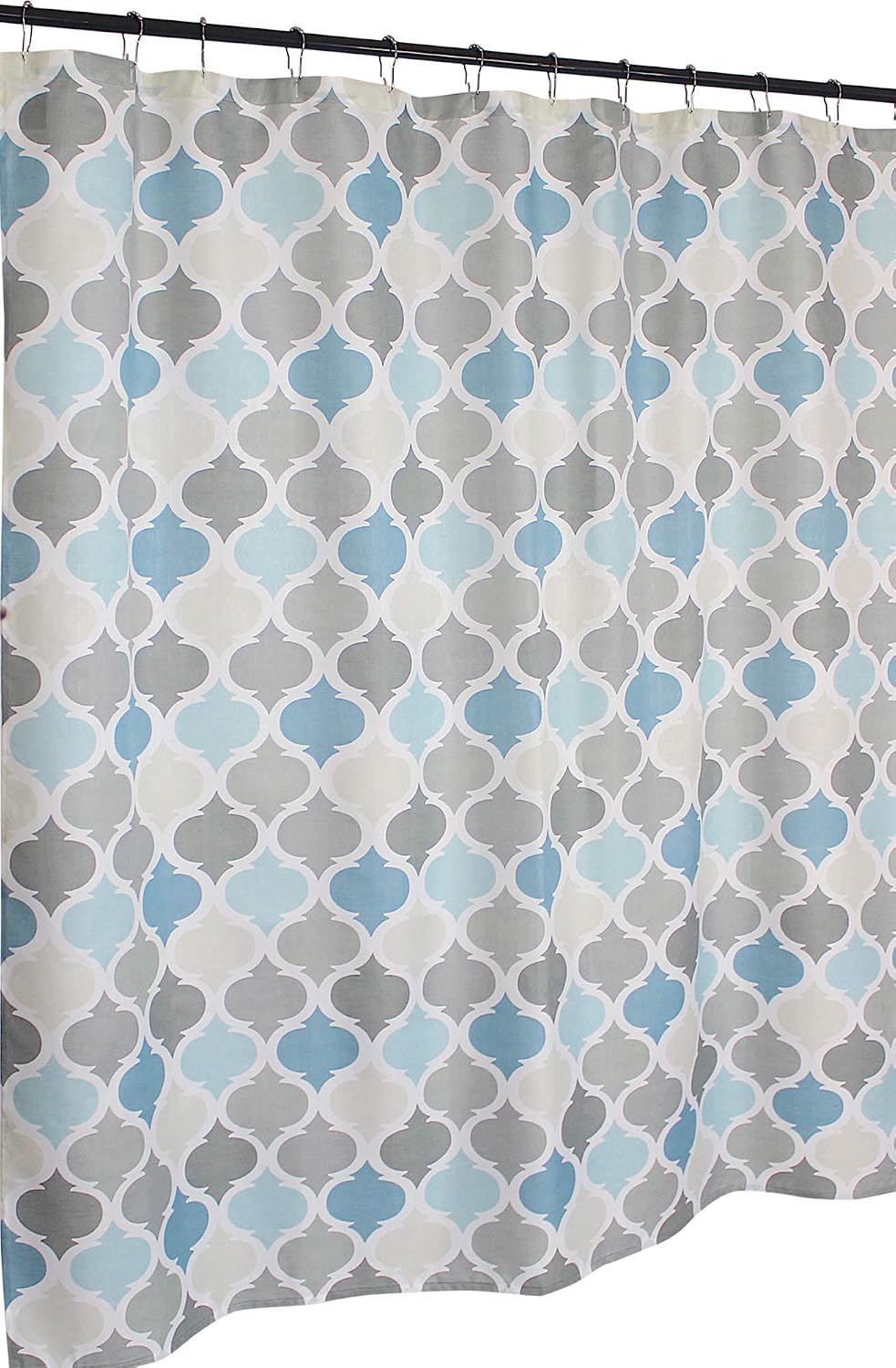Blue Fabric Shower Curtain Modern Geometrical Blue Gray for Bathroom 72x72