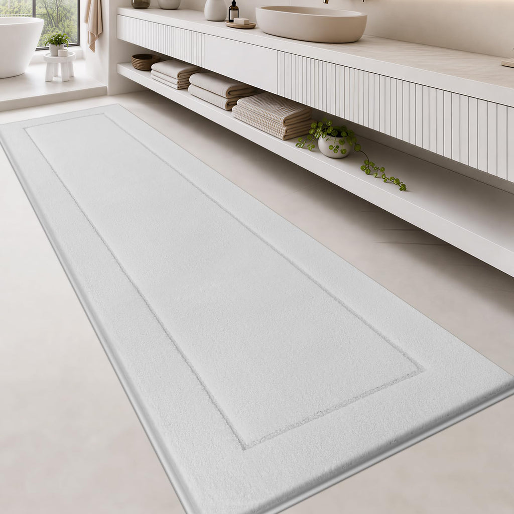 anllugs Bathroom Rugs, Non-Slip Bath Runner Rugs, 30" x 84", Beige