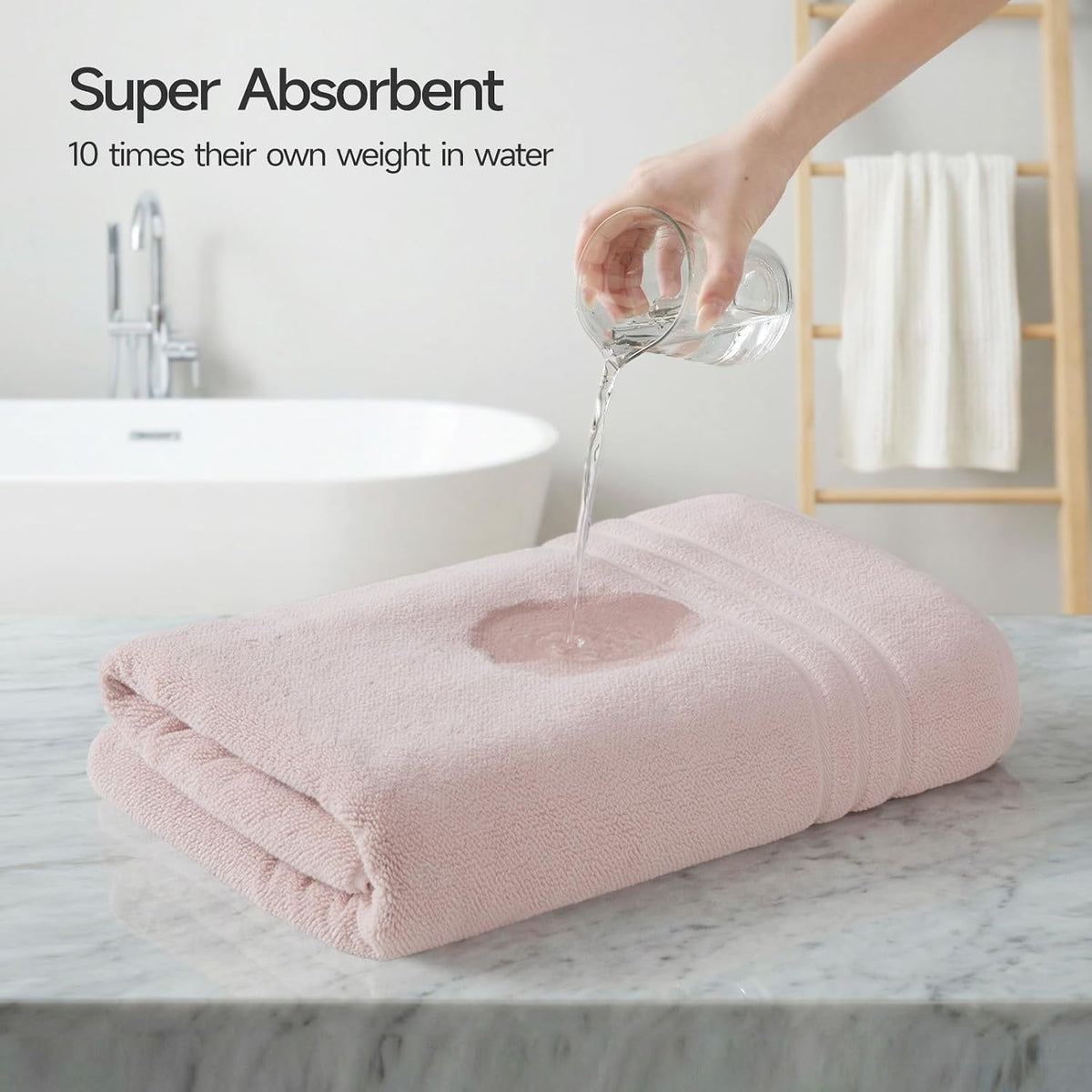 REDKISS Pink Extra Large Bath Sheets Towels - 700 GSM Cotton Bath Sheet, 35 x 70 Inches Jumbo Bathroom Towel Super Soft, Highly Absorbent, Hotel Quality, for Bathroom, Gym, 2 Piece