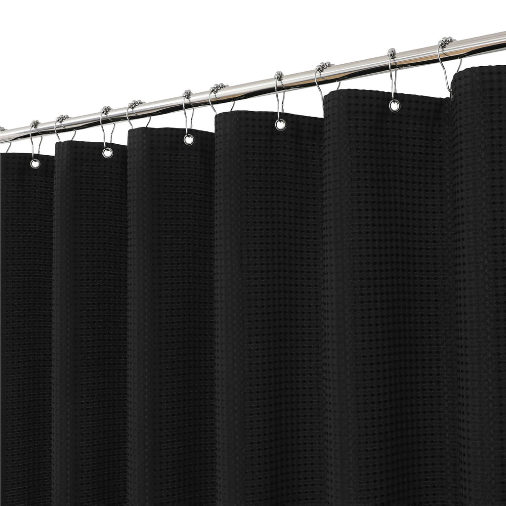 256GSM Grey Waffle Textured Shower Curtain, 72x72 Inch