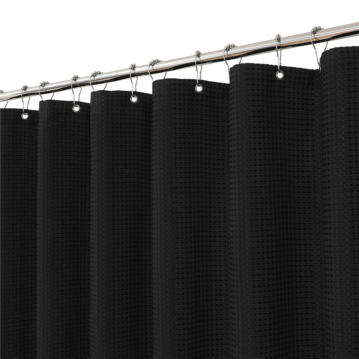 256GSM Grey Waffle Textured Shower Curtain, 72x72 Inch