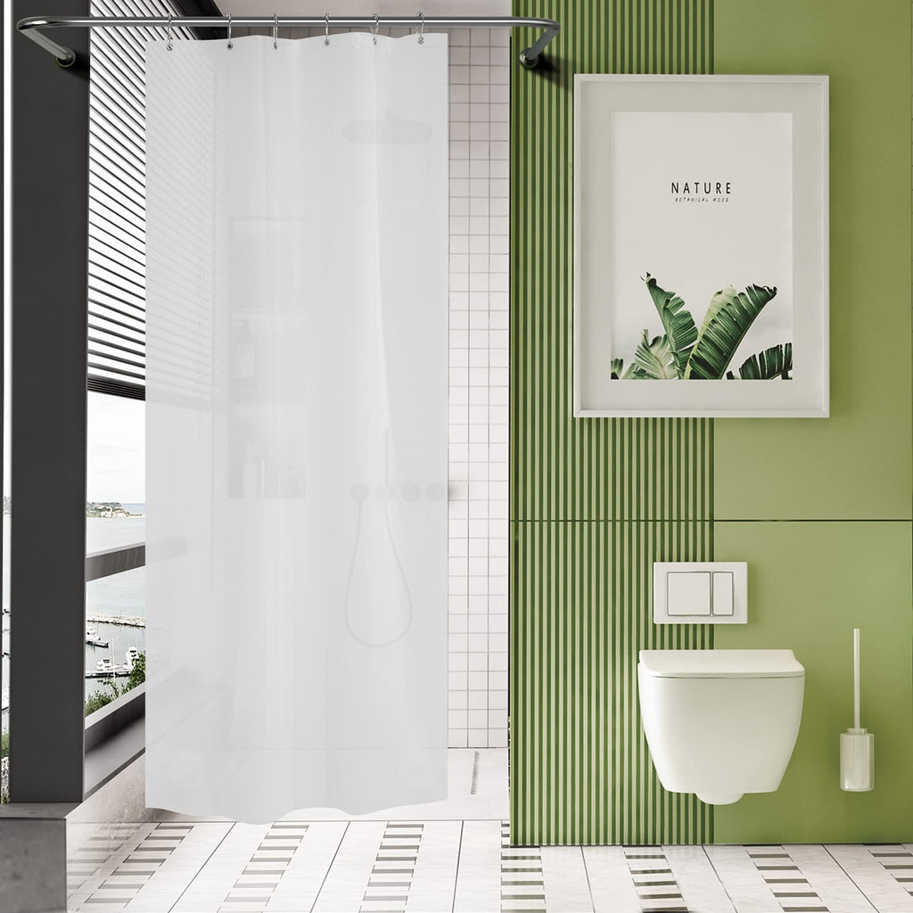 AmazerBath Plastic Shower Curtain Clear Premium PEVA, Clear Shower Curtain Heavy Duty 8G, Weighted Shower Curtains for Bathroom Accessories with 3 Big Stones and 12 Rustproof Grommets, 72x72 Inches