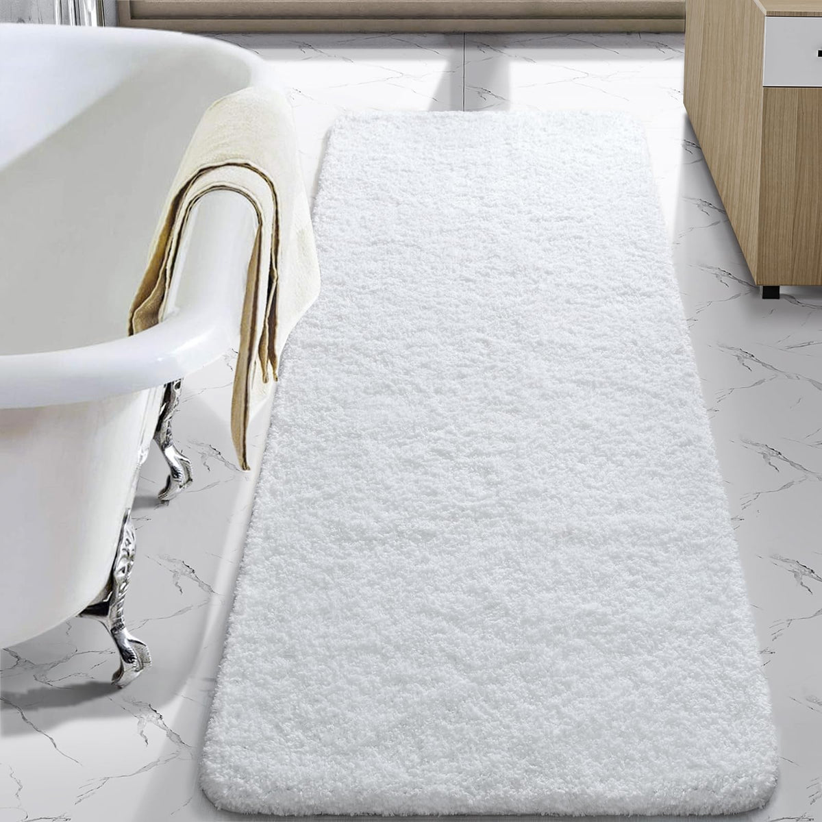 LOCHAS Bathroom Rug Runner 24x60 Inch, Bath Rugs Non Slip, Grey