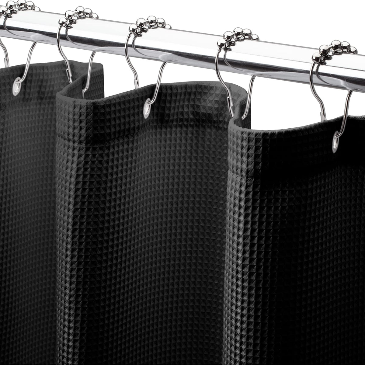 AmazerBath Stall Shower Curtain 60 x 72 Inches, Waffle Shower Curtain White, Fabric Shower Curtains Heavy Duty 240GSM, Hotel Quality Bathroom Shower Curtains