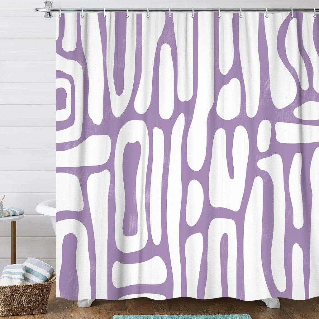Bondjos Abstract Sage Green Shower Curtain,Boho Modern Geometric Line Art Decor,Abstract Minimalist Farmhouse Style Shower Curtain for Bathroom，Waterproof Polyester Fabric Bathroom Curtain,72x72 Inch