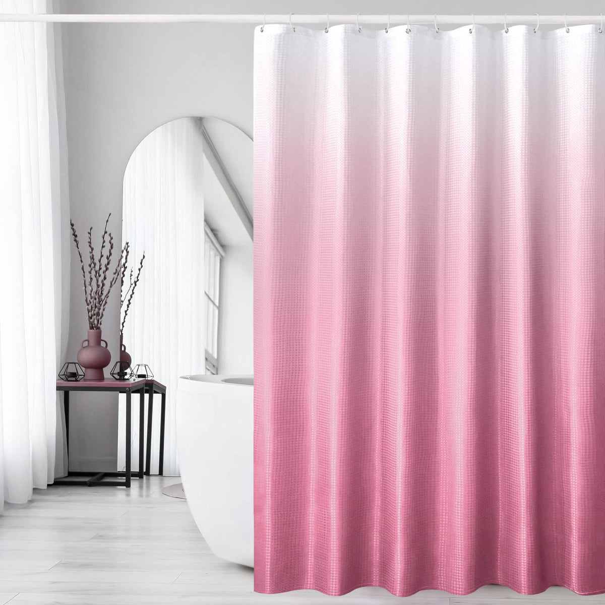 Gibelle Black Cloth-Textured Shower Curtain, Hotel Style, 72x72