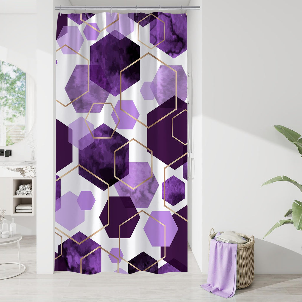 Litabel Brown Shower Curtain for Bathroom, Geometric Bathroom Decor 72x72