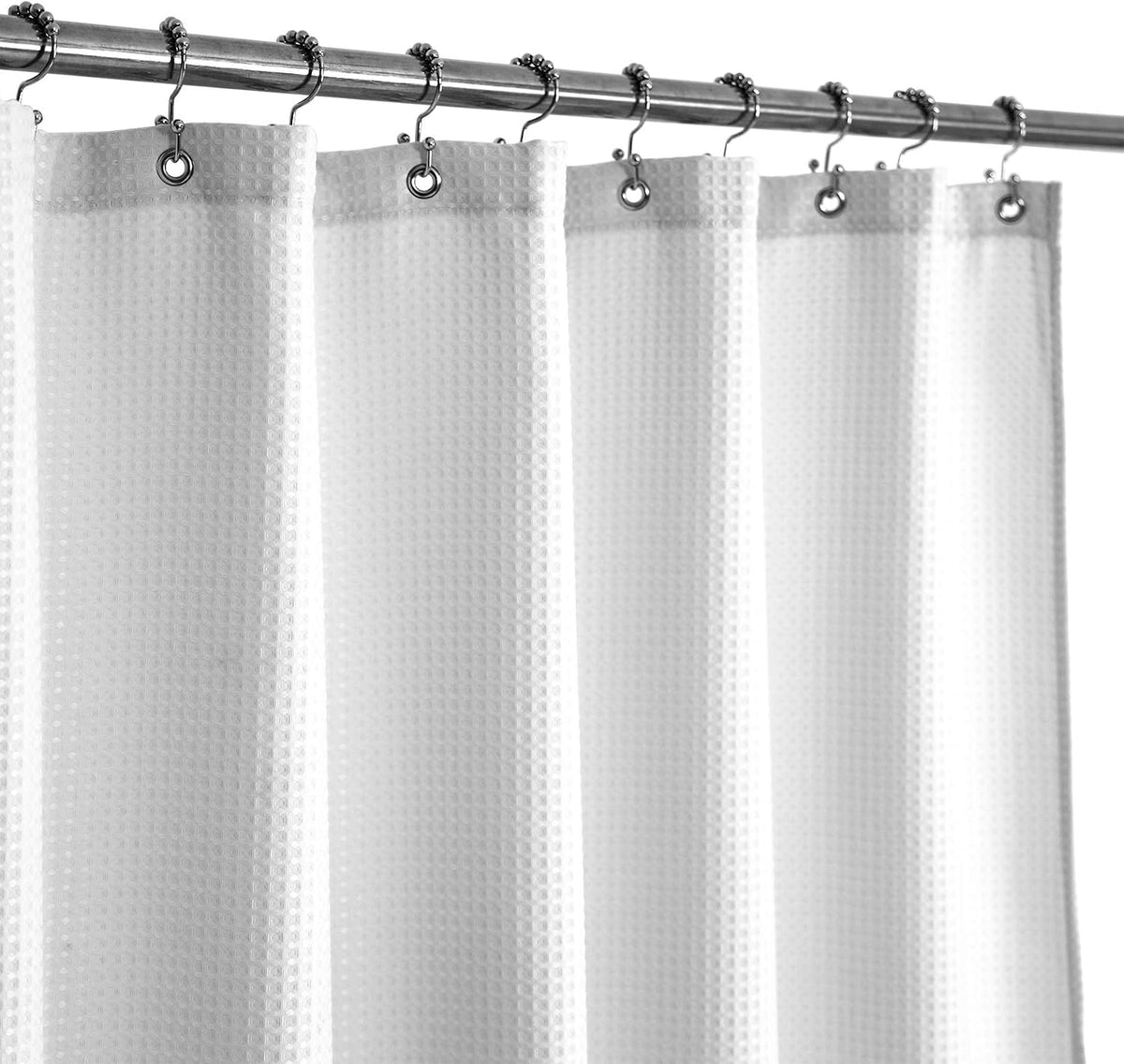 Barossa Design 42x84 Extra Long Stall Shower Curtain Waffle Weave White