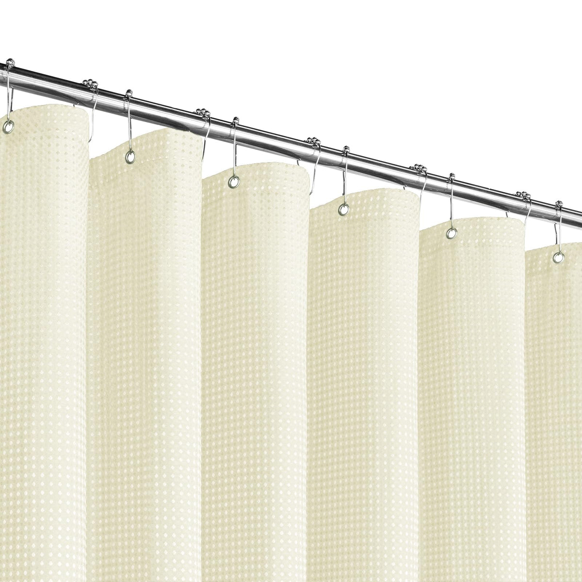 Gibelle Black Cloth-Textured Shower Curtain, Hotel Style, 72x72