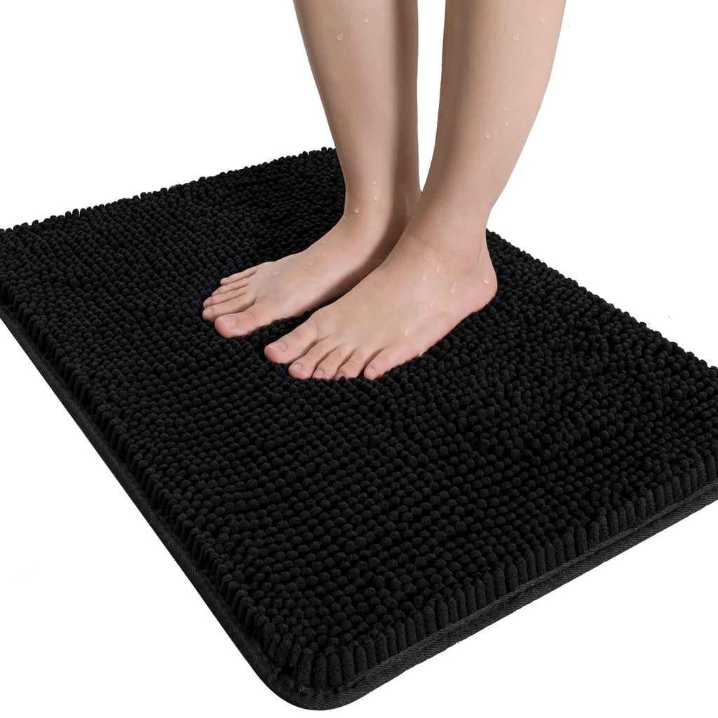 LOCHAS Luxury Bathroom Rug Shaggy Bath Mat 24 x 60 Inch, Gray