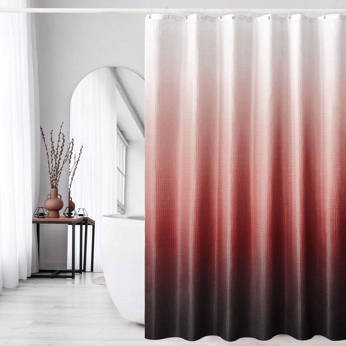Gibelle Black Cloth-Textured Shower Curtain, Hotel Style, 72x72