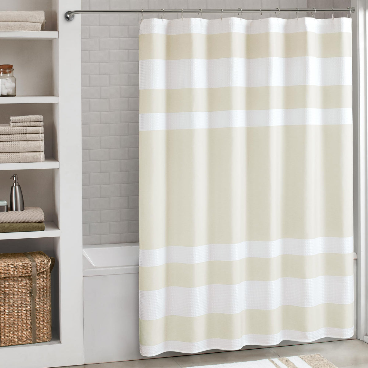 Madison Park Standard Shower Curtain for Bathroom, Grey Ombre, 72" x 72"