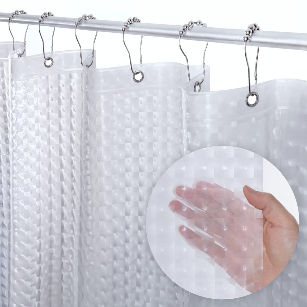 LiBa Shower Curtain PEVA 8G, 72x72 Inch Waterproof Frosted