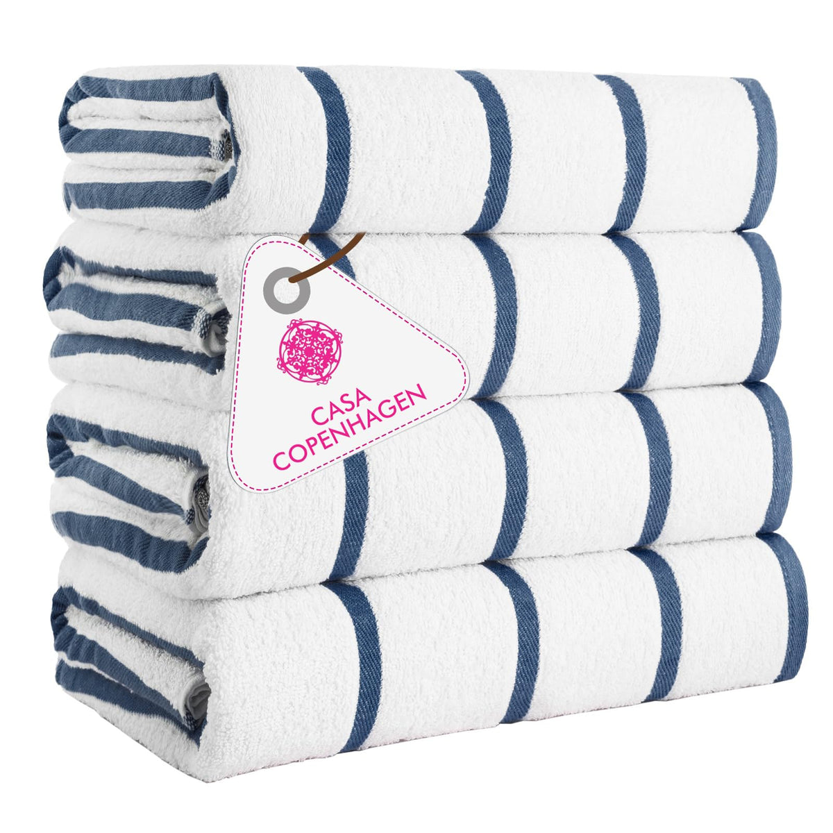CASA COPENHAGEN 6pcs Bathroom Towel Gift Set, 600GSM, Dark Black