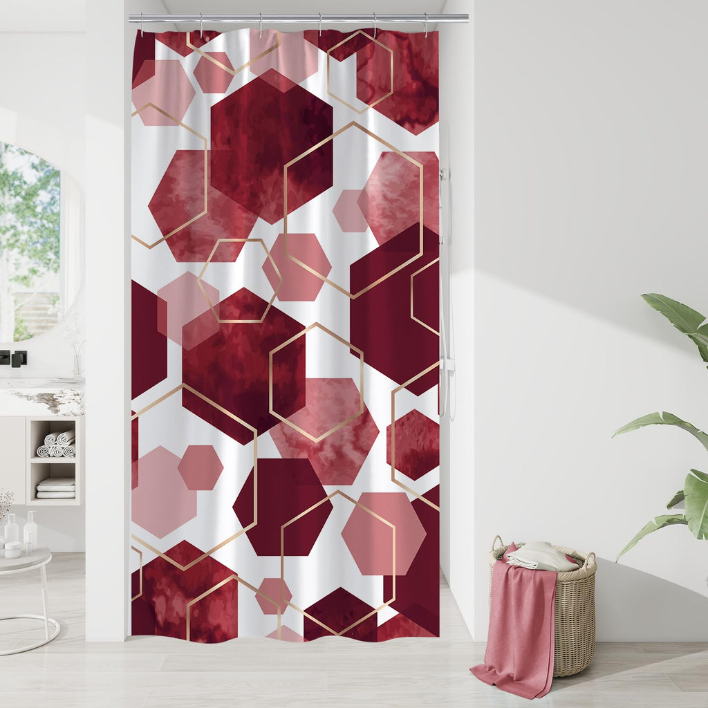 Litabel Brown Shower Curtain for Bathroom, Geometric Bathroom Decor 72x72