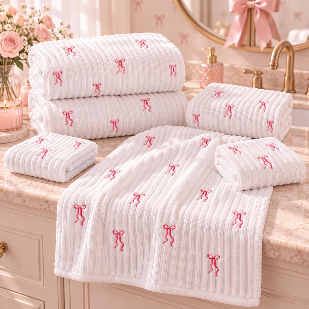 Peryiter 6 Pack Bath Towels Set, Coffee Color, Leopard