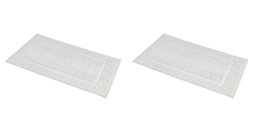 Amazon Basics Banded Bathroom Bath Rug Mat, Machine Washable, 100% Cotton, 31" x 20", Powder Gray