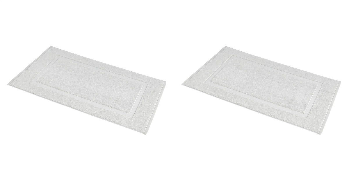 Amazon Basics Banded Bathroom Bath Rug Mat, Machine Washable, 100% Cotton, 31" x 20", Powder Gray