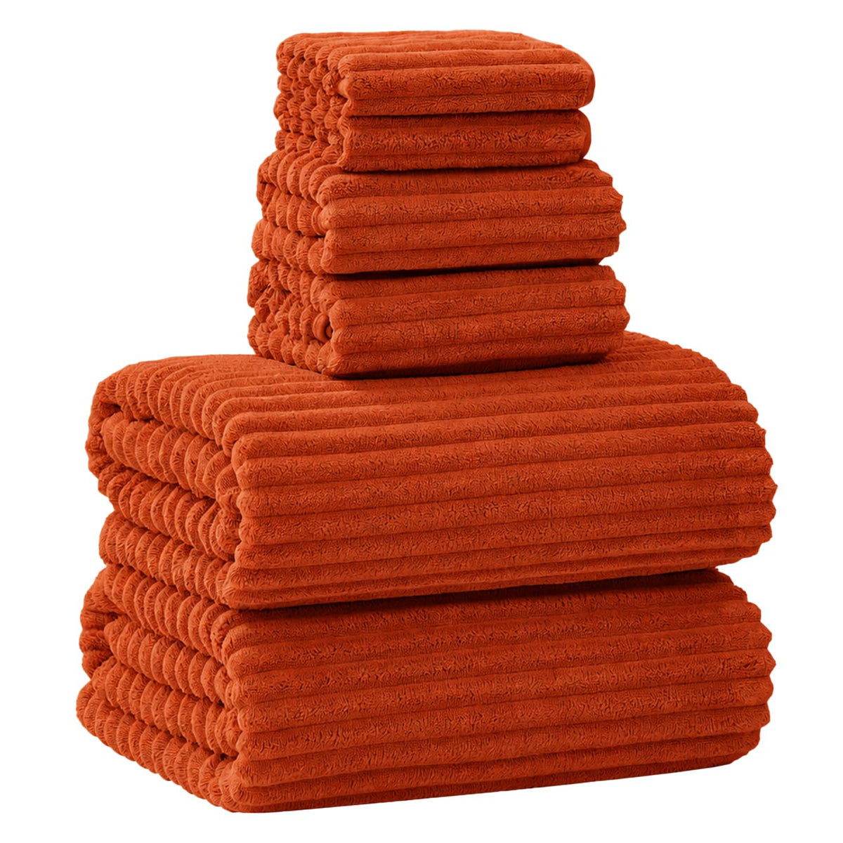 6 PC Bath Towel Set, 40"x80" Oversized Bath Sheets, Olive Green