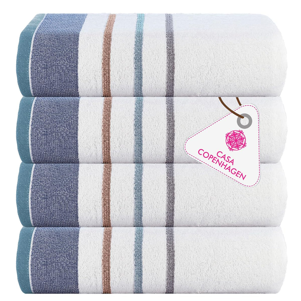 CASA COPENHAGEN 6pcs Bathroom Towel Gift Set, 600GSM, Dark Black
