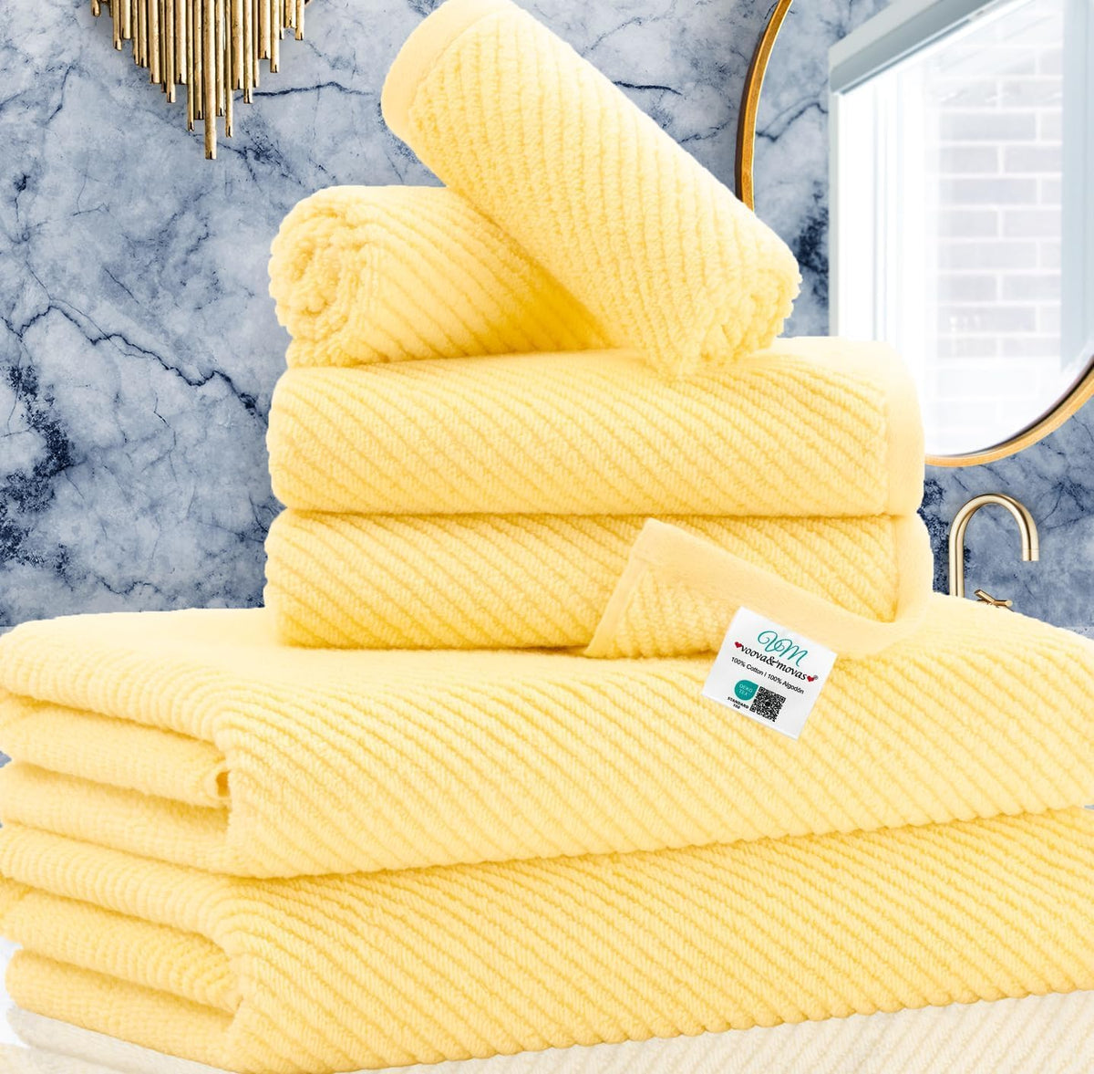 VOOVA & MOVAS Hand Towels for Barthroom, 18x28 in, Soft, Deep Turquoise