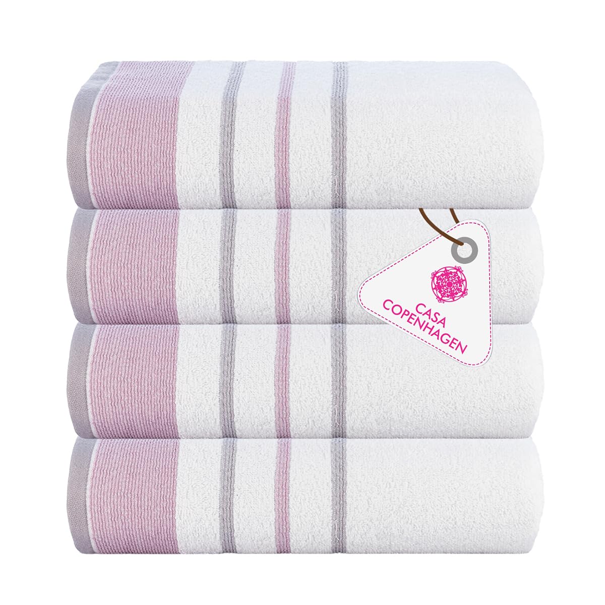 CASA COPENHAGEN 6pcs Bathroom Towel Gift Set, 600GSM, Dark Black