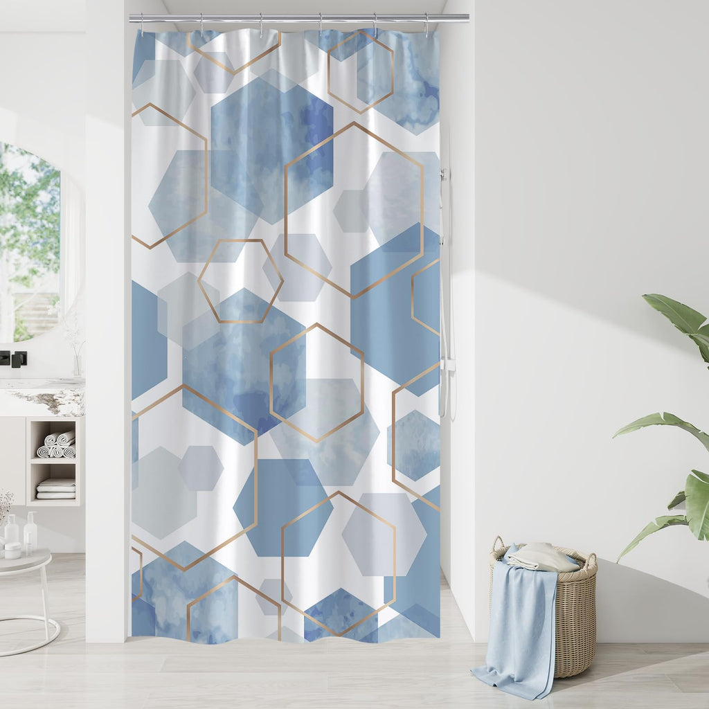 Litabel Brown Shower Curtain for Bathroom, Geometric Bathroom Decor 72x72