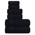 Belizzi Home Ultra Soft 6 Pack Cotton Towel Set, Contains 2 Bath Towels 28x55 inch, 2 Hand Towels 16x24 inch & 2 Wash Coths 12x12 inch, Ideal for Everyday use, Compact & Lightweight - Black