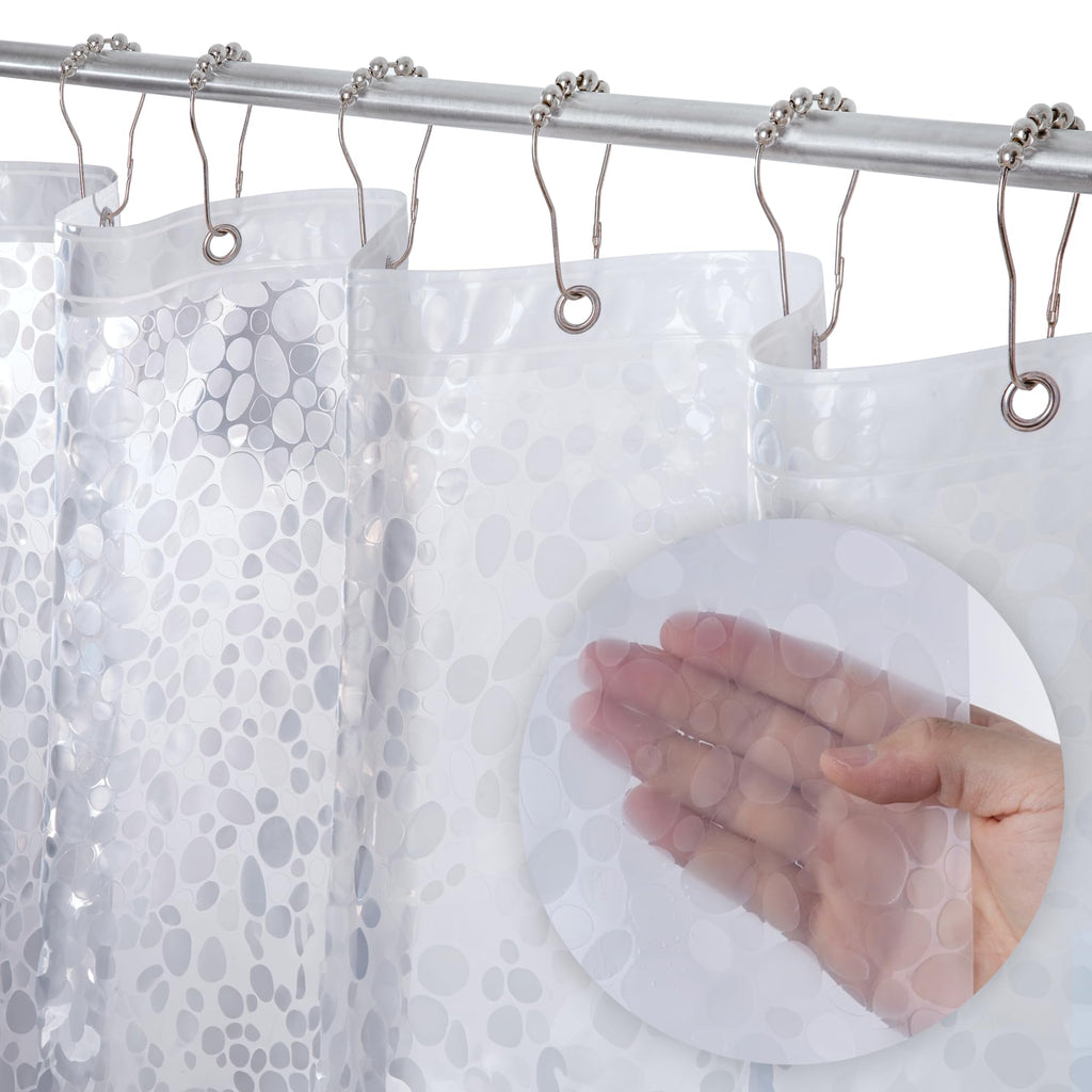LiBa Shower Curtain PEVA 8G, 72x72 Inch Waterproof Frosted