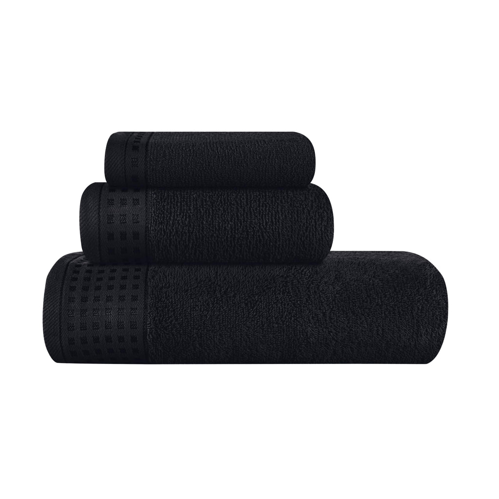 GLAMBURG 100% Cotton 2 Pack Oversized Bath Towel Set 28x55 Inches, Ultra Soft Highly Absorbant Compact Quickdry & Lightweight Large Bath Towels, Ideal for Gym Travel Camp Pool - Black