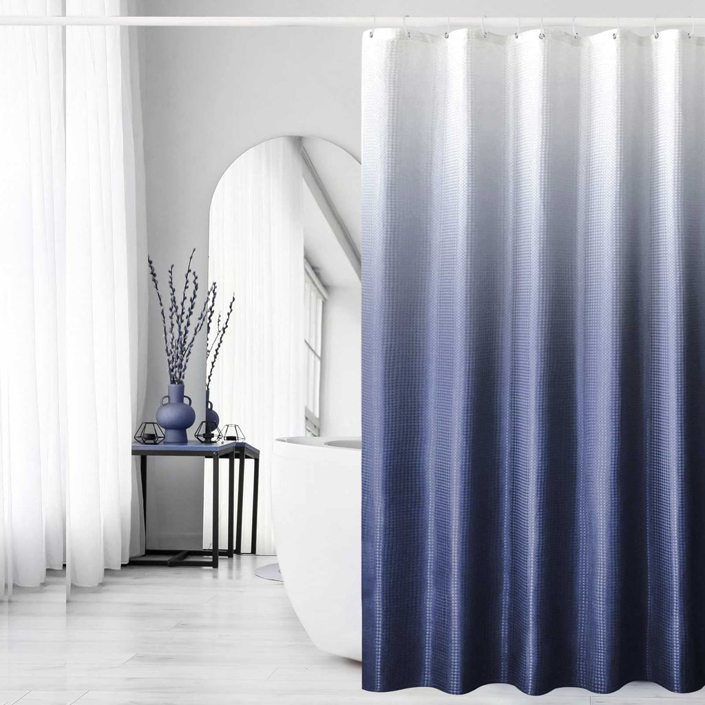 Gibelle Black Cloth-Textured Shower Curtain, Hotel Style, 72x72