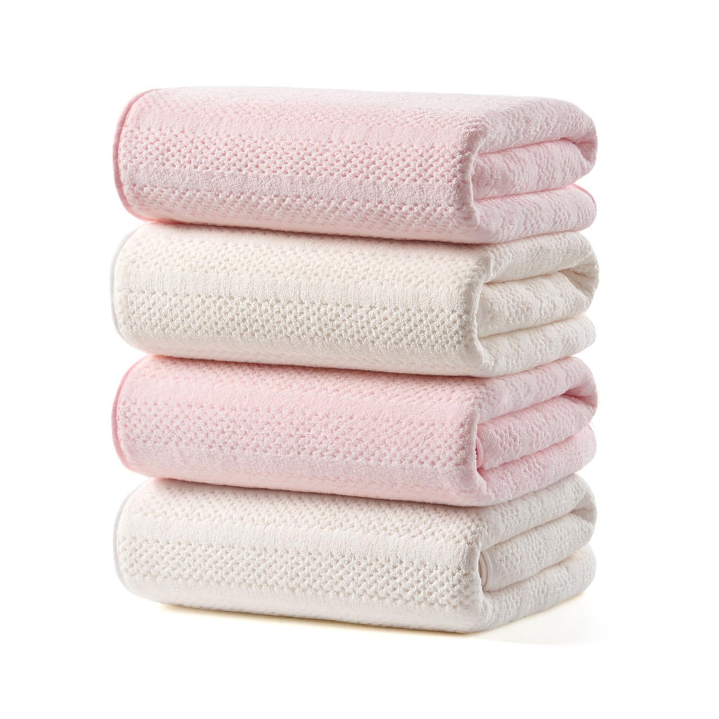 ecolook Microfiber Bath Towels Set of 4, 31 x 63 Inch Extra Large Bath Towel Set, Super Soft & Highly Absorbent, Quick Dry Lightweight Towels for Bathroom, Gym, Spa, Pool & Travel, Gray