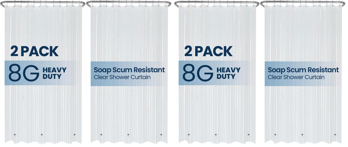 LiBa Shower Curtain PEVA 8G, 72x72 Inch Waterproof Frosted