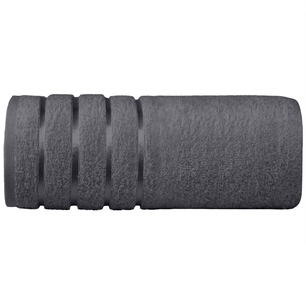 Elegant Comfort 4 Lines Viscose Stripe 6-Piece Premium Towel Set - 100% Turkish Cotton High Absorbent Luxury Bathroom Towels – Includes 2 Washcloths, 2 Hand Towels and 2 Bath Towels Set, Gold