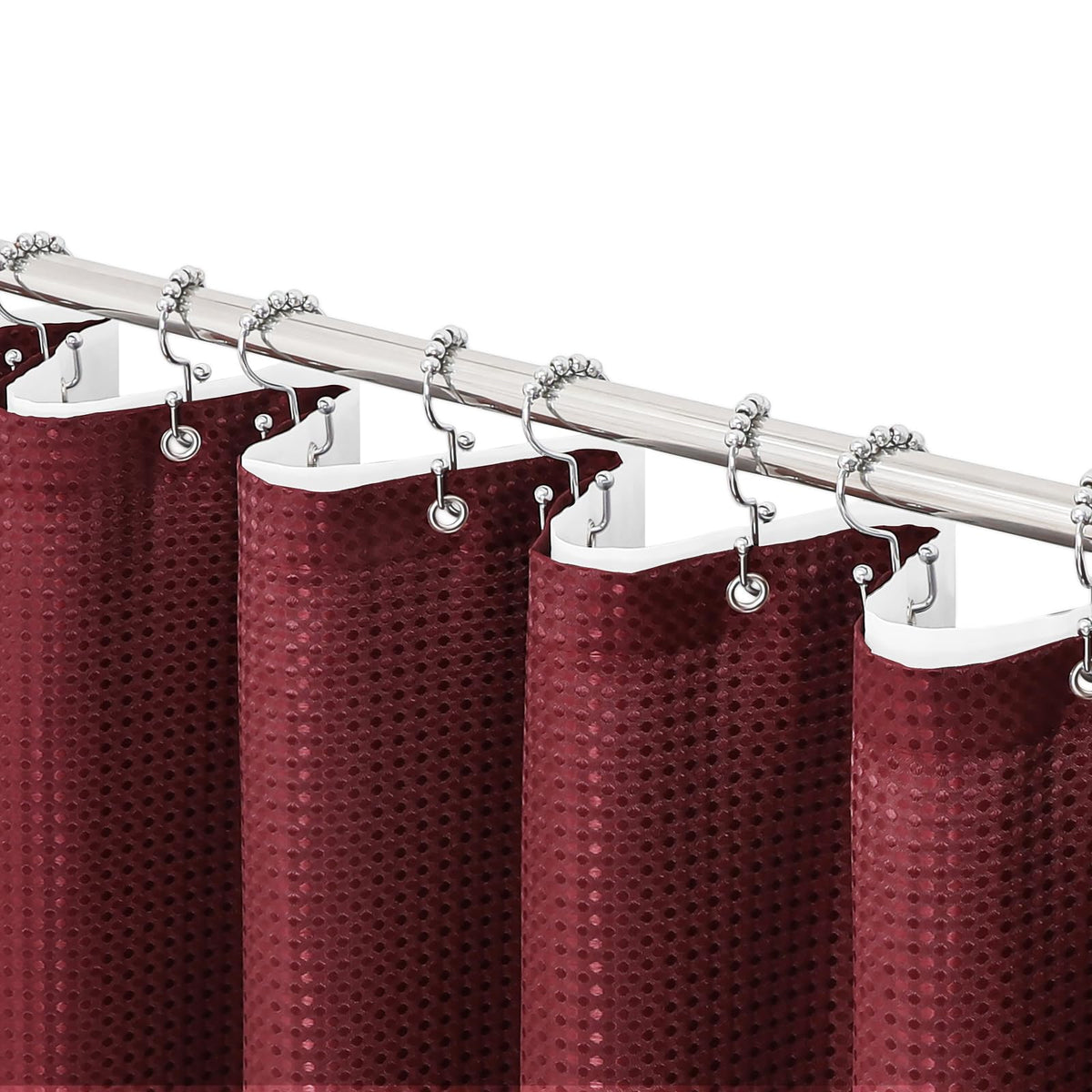 Gibelle Black Cloth-Textured Shower Curtain, Hotel Style, 72x72