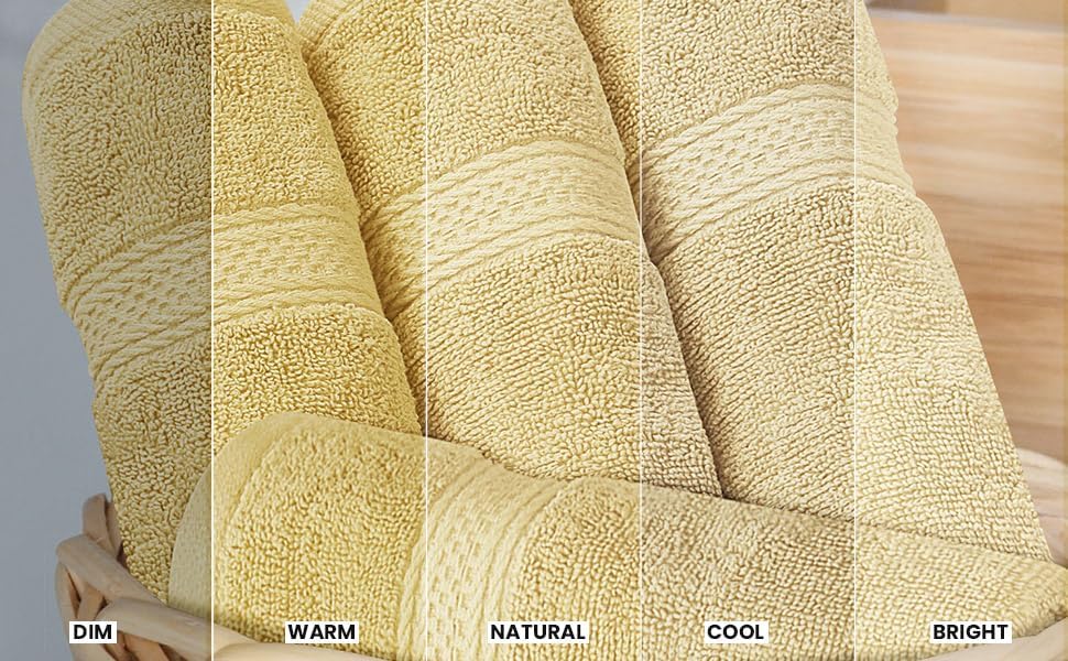 Utopia Towels 8-Piece Premium Towel Set, 2 Bath Towels, 2 Hand Towels, and 4 Wash Cloths, 600 GSM 100% Ring Spun Cotton Highly Absorbent Towels for Bathroom, Gym, Hotel, and Spa (Beige)