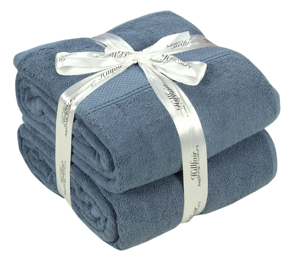 HILLFAIR 100% Cotton 24 Piece Bath Towels Set for Bathroom - Ocean Blue